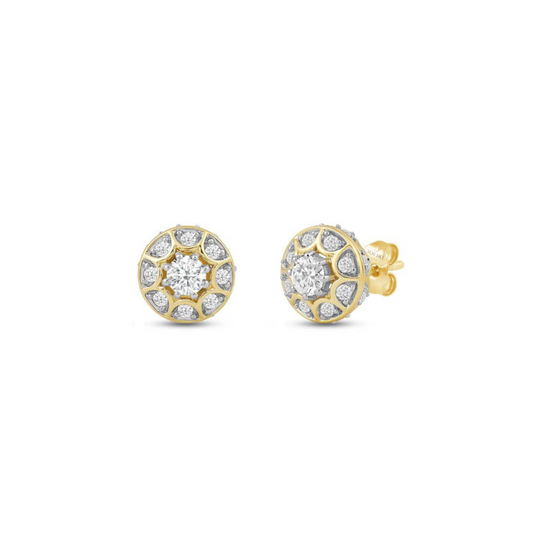 Deco Halo Diamond Studs