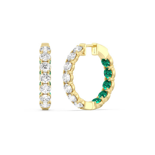 Inside Out Diamond and Gem Hoops