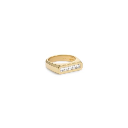 Sleek Square Gold Ring